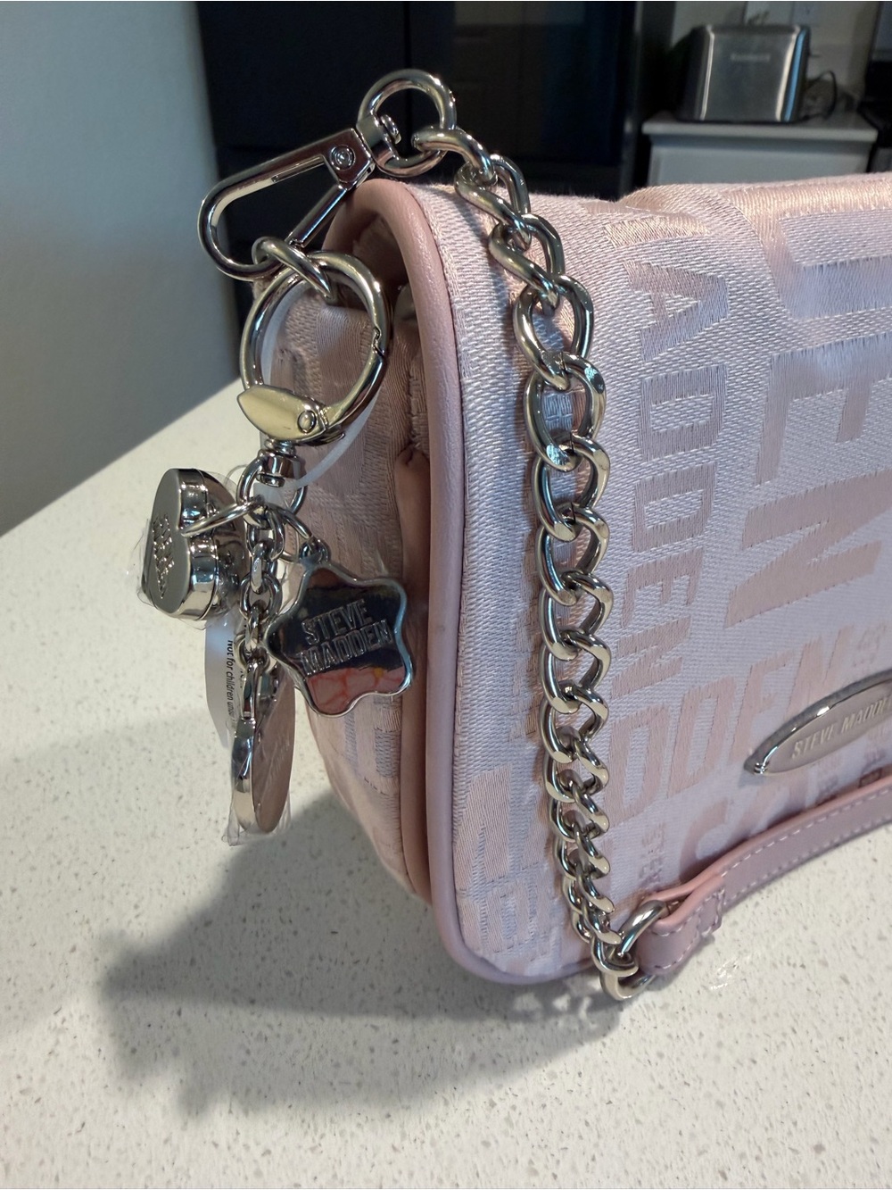 Steve Madden Dusty Pink Chain Strap Shoulder Bag - Picture 4 of 12